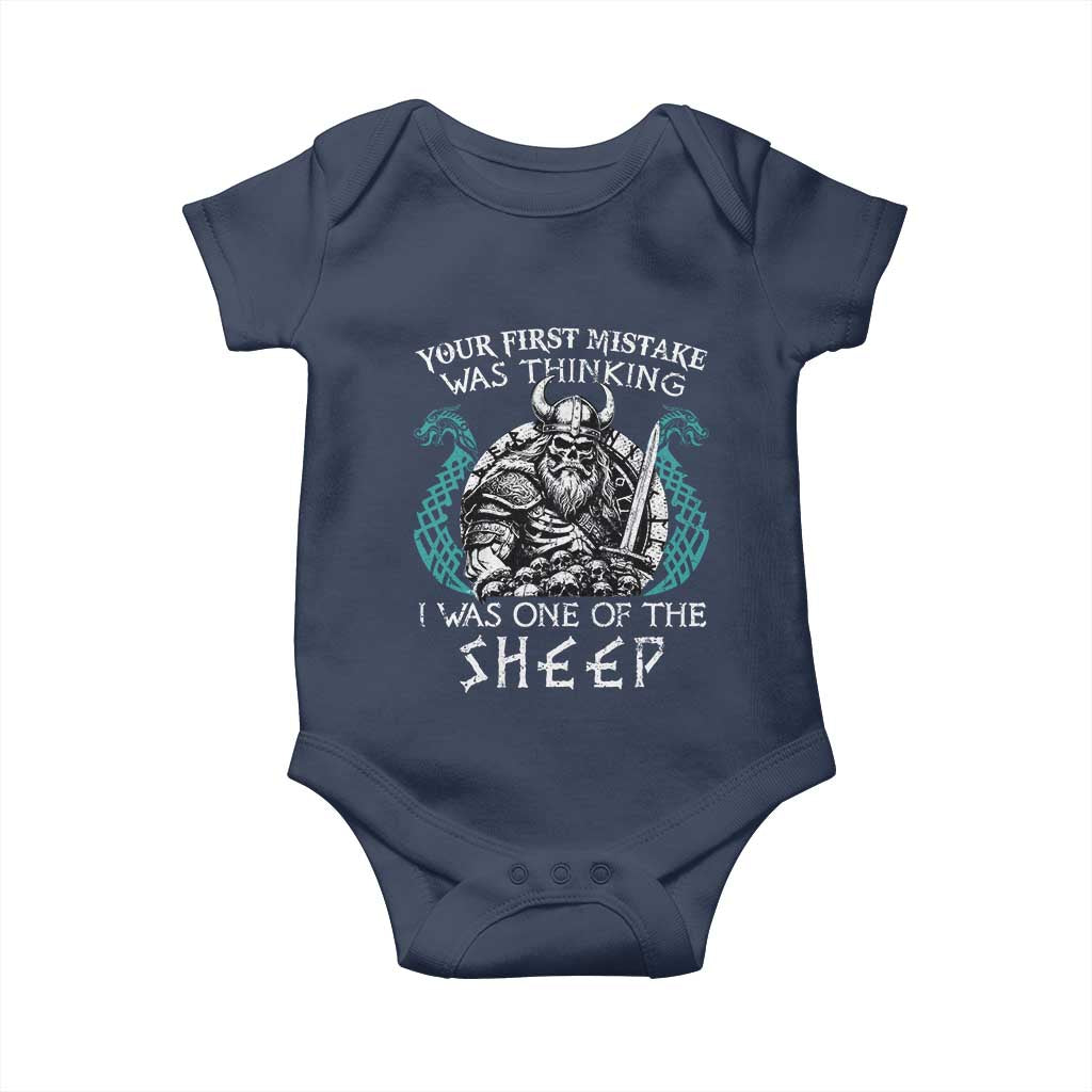 Viking Your First Mistake Was Thinking I Was One Of The Sheep Baby Onesie Viking Warrior - Wonder Print Shop