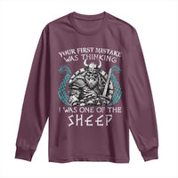 Viking Your First Mistake Was Thinking I Was One Of The Sheep Long Sleeve Shirt Viking Warrior - Wonder Print Shop