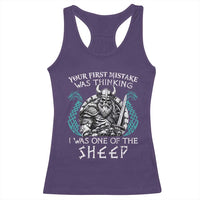 Viking Your First Mistake Was Thinking I Was One Of The Sheep Racerback Tank Top Viking Warrior - Wonder Print Shop