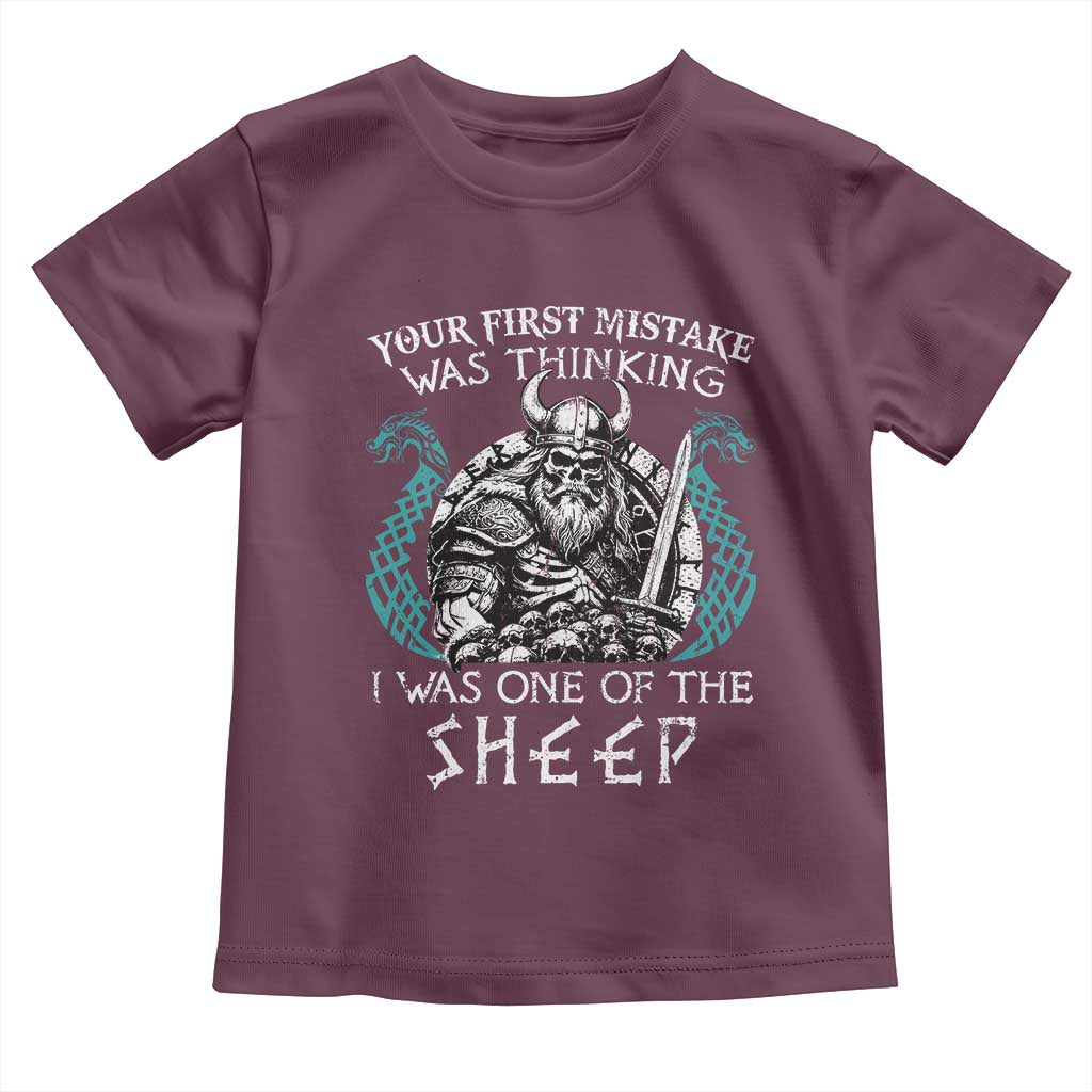 Viking Your First Mistake Was Thinking I Was One Of The Sheep Toddler T Shirt Viking Warrior - Wonder Print Shop