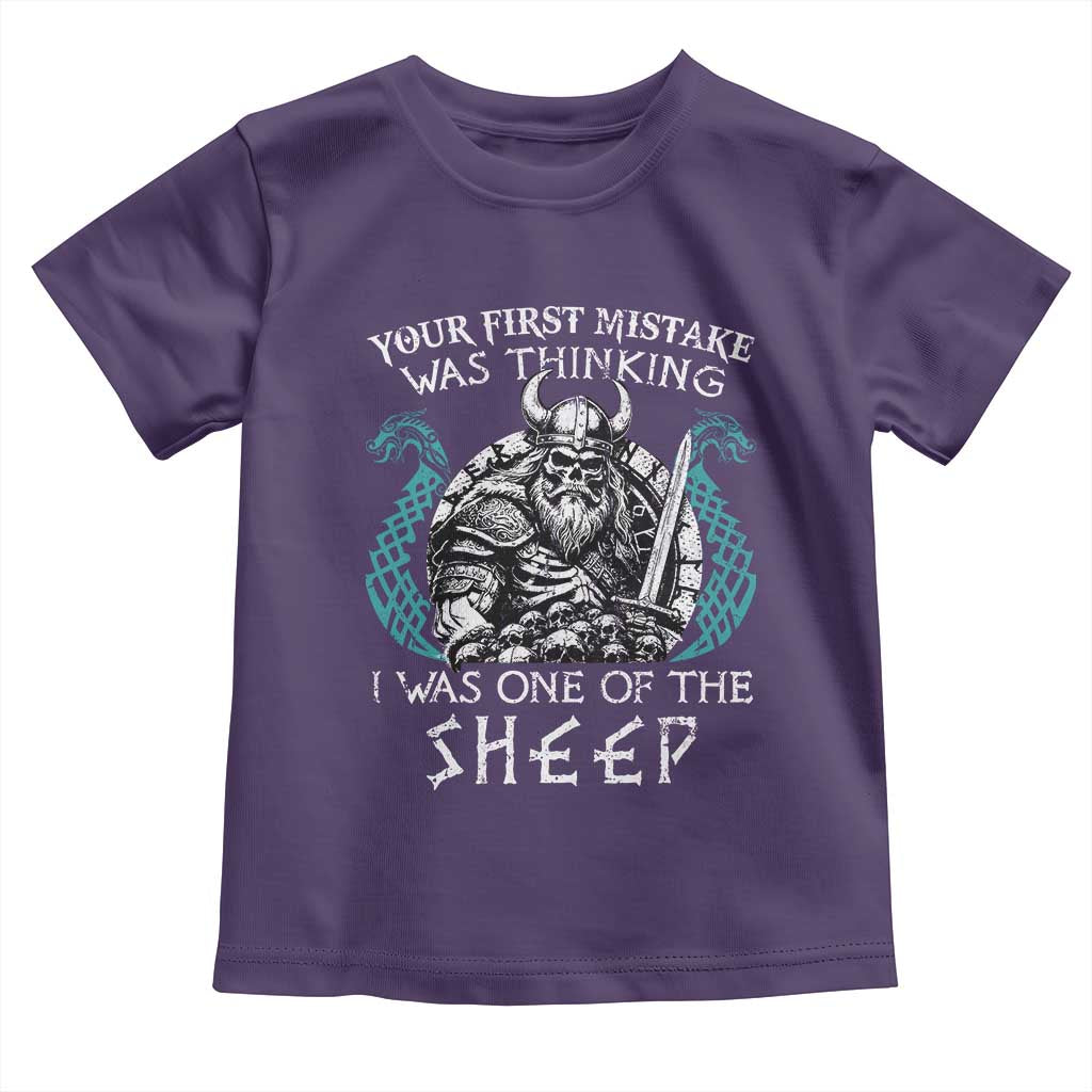 Viking Your First Mistake Was Thinking I Was One Of The Sheep Toddler T Shirt Viking Warrior - Wonder Print Shop
