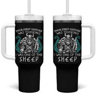 Viking Your First Mistake Was Thinking I Was One Of The Sheep Tumbler With Handle Viking Warrior - Wonder Print Shop