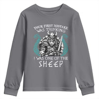 Viking Your First Mistake Was Thinking I Was One Of The Sheep Youth Sweatshirt Viking Warrior - Wonder Print Shop
