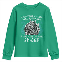Viking Your First Mistake Was Thinking I Was One Of The Sheep Youth Sweatshirt Viking Warrior - Wonder Print Shop