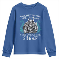 Viking Your First Mistake Was Thinking I Was One Of The Sheep Youth Sweatshirt Viking Warrior - Wonder Print Shop