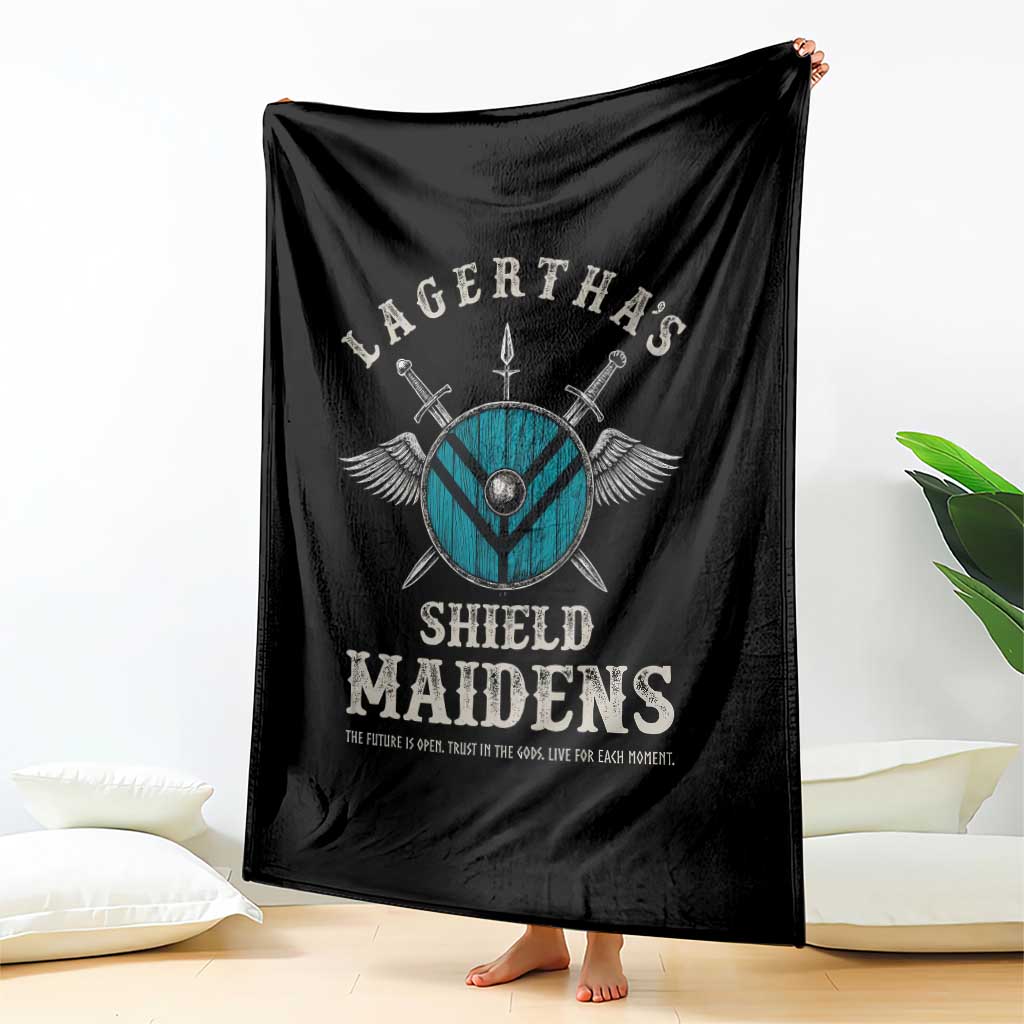 Lagertha's Shield Maidens Throw Blanket The Future Is Open Trust In The Gods Viking Warrior - Wonder Print Shop