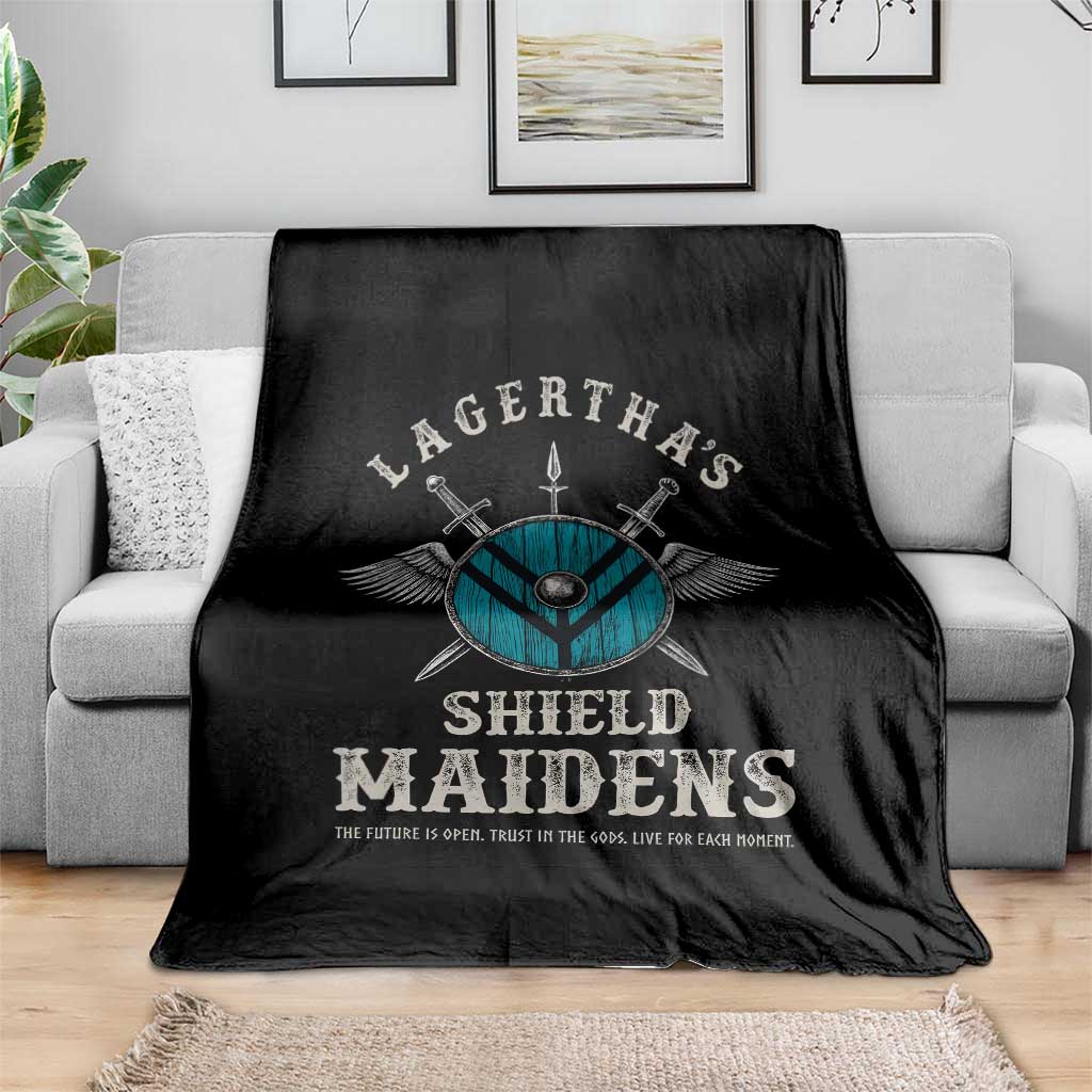 Lagertha's Shield Maidens Throw Blanket The Future Is Open Trust In The Gods Viking Warrior - Wonder Print Shop