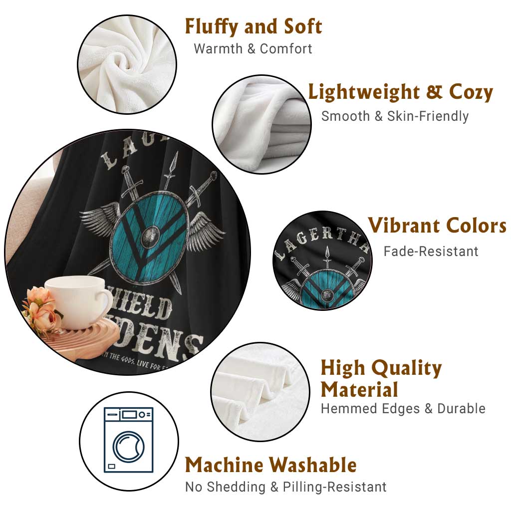 Lagertha's Shield Maidens Throw Blanket The Future Is Open Trust In The Gods Viking Warrior - Wonder Print Shop