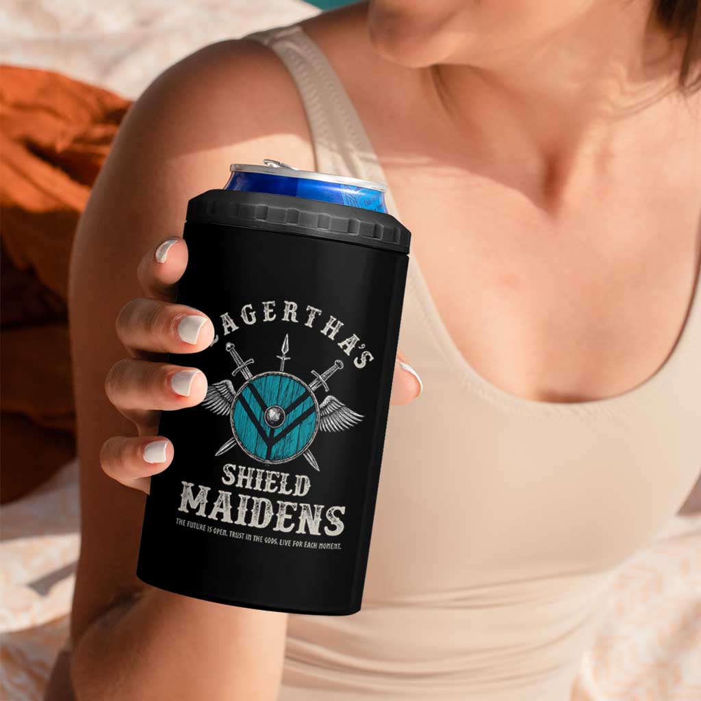 Lagertha's Shield Maidens 4 in 1 Can Cooler Tumbler The Future Is Open Trust In The Gods Viking Warrior - Wonder Print Shop