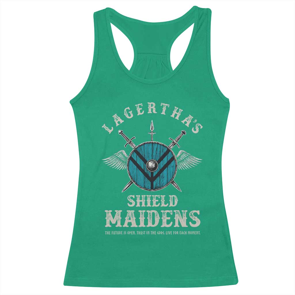 Lagertha's Shield Maidens Racerback Tank Top The Future Is Open Trust In The Gods Viking Warrior - Wonder Print Shop