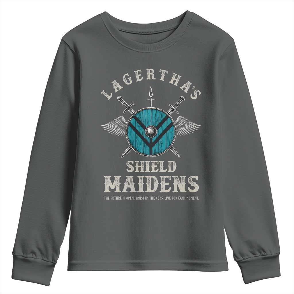 Lagertha's Shield Maidens Youth Sweatshirt The Future Is Open Trust In The Gods Viking Warrior - Wonder Print Shop