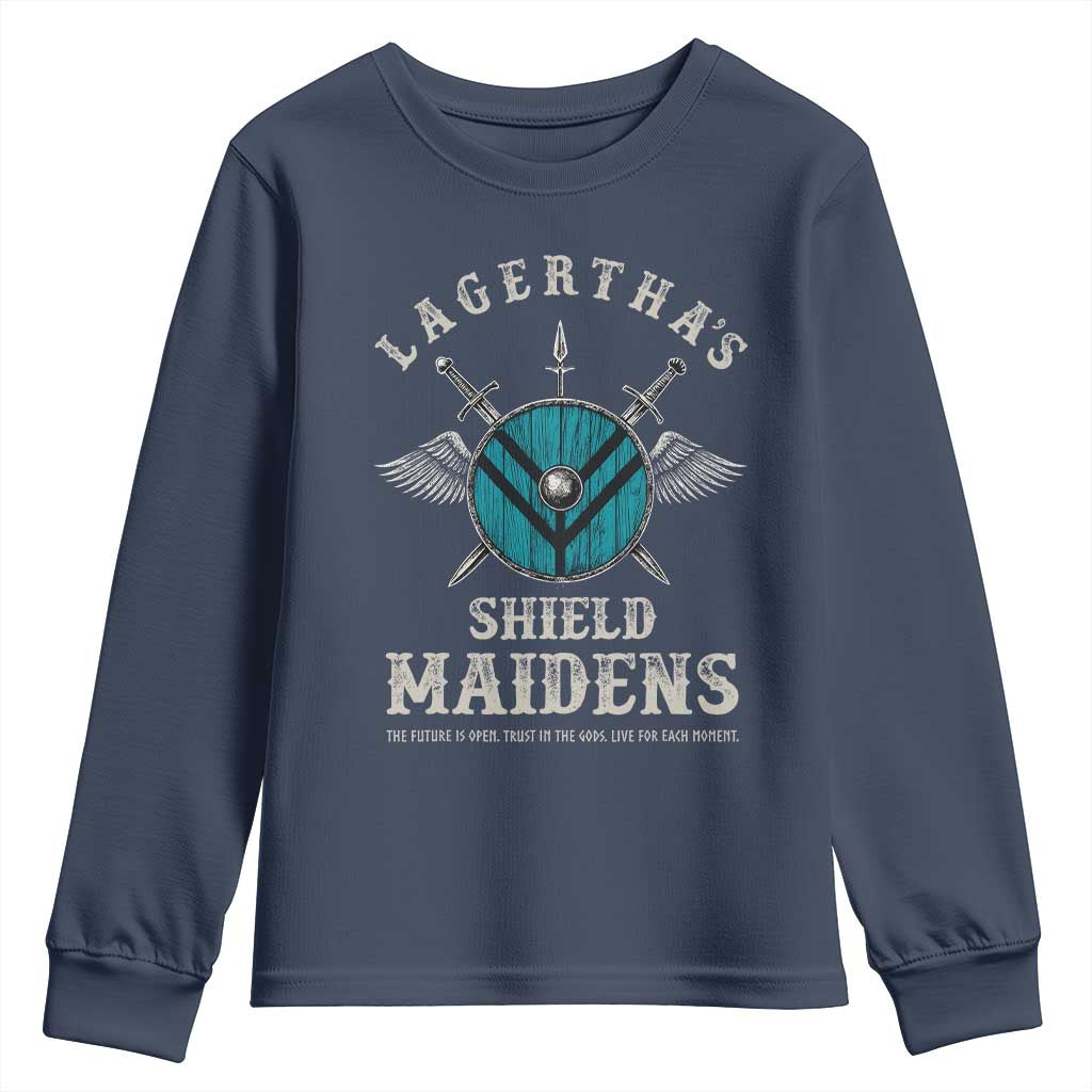 Lagertha's Shield Maidens Youth Sweatshirt The Future Is Open Trust In The Gods Viking Warrior - Wonder Print Shop