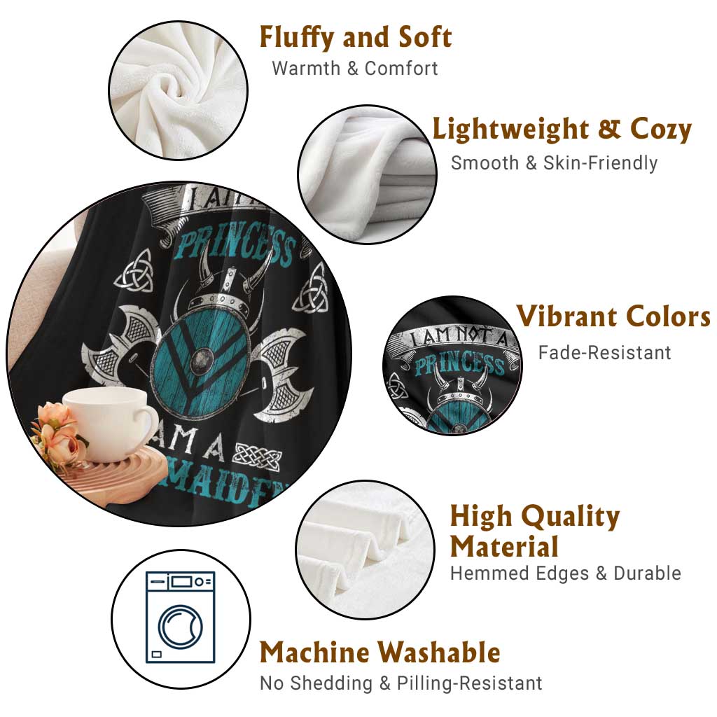 Funny I Am Not A Princess I Am A Shieldmaiden Throw Blanket Viking Pride - Wonder Print Shop