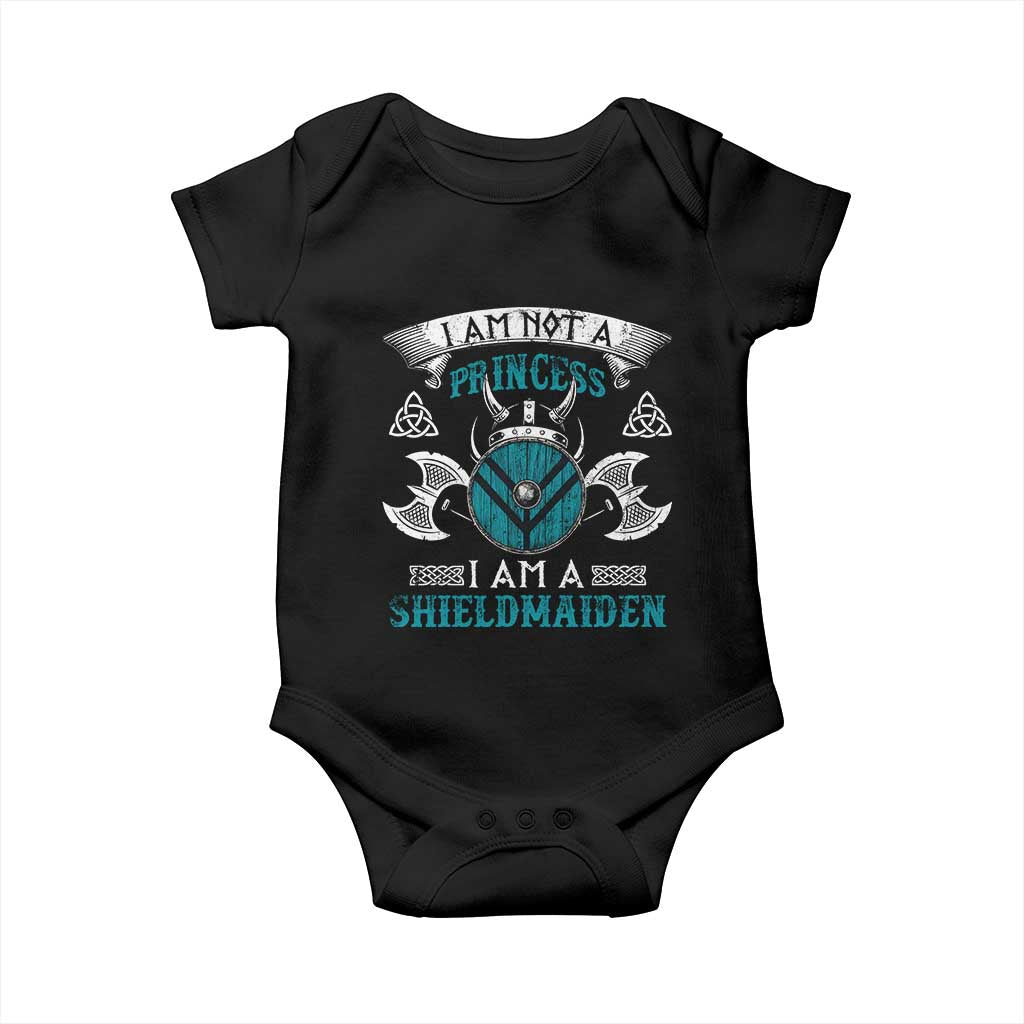 Funny I Am Not A Princess I Am A Shieldmaiden Baby Onesie Viking Pride - Wonder Print Shop