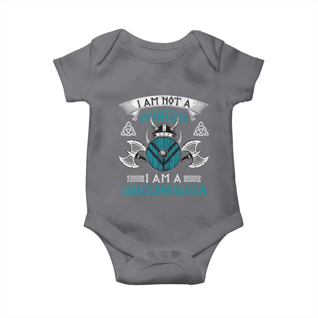 Funny I Am Not A Princess I Am A Shieldmaiden Baby Onesie Viking Pride - Wonder Print Shop