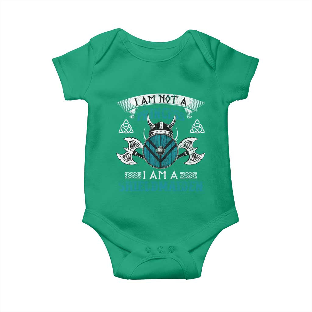 Funny I Am Not A Princess I Am A Shieldmaiden Baby Onesie Viking Pride - Wonder Print Shop