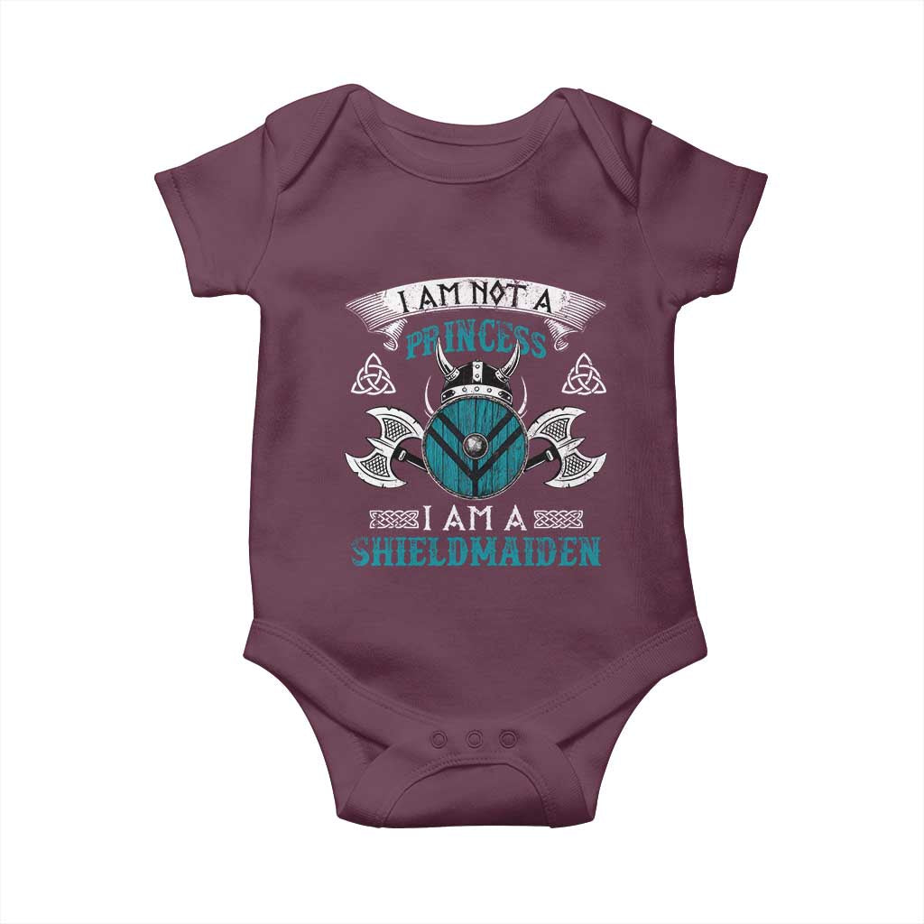 Funny I Am Not A Princess I Am A Shieldmaiden Baby Onesie Viking Pride - Wonder Print Shop