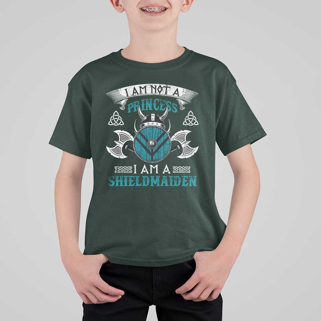 Funny I Am Not A Princess I Am A Shieldmaiden T Shirt For Kid Viking Pride - Wonder Print Shop