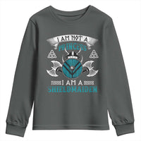 Funny I Am Not A Princess I Am A Shieldmaiden Youth Sweatshirt Viking Pride - Wonder Print Shop