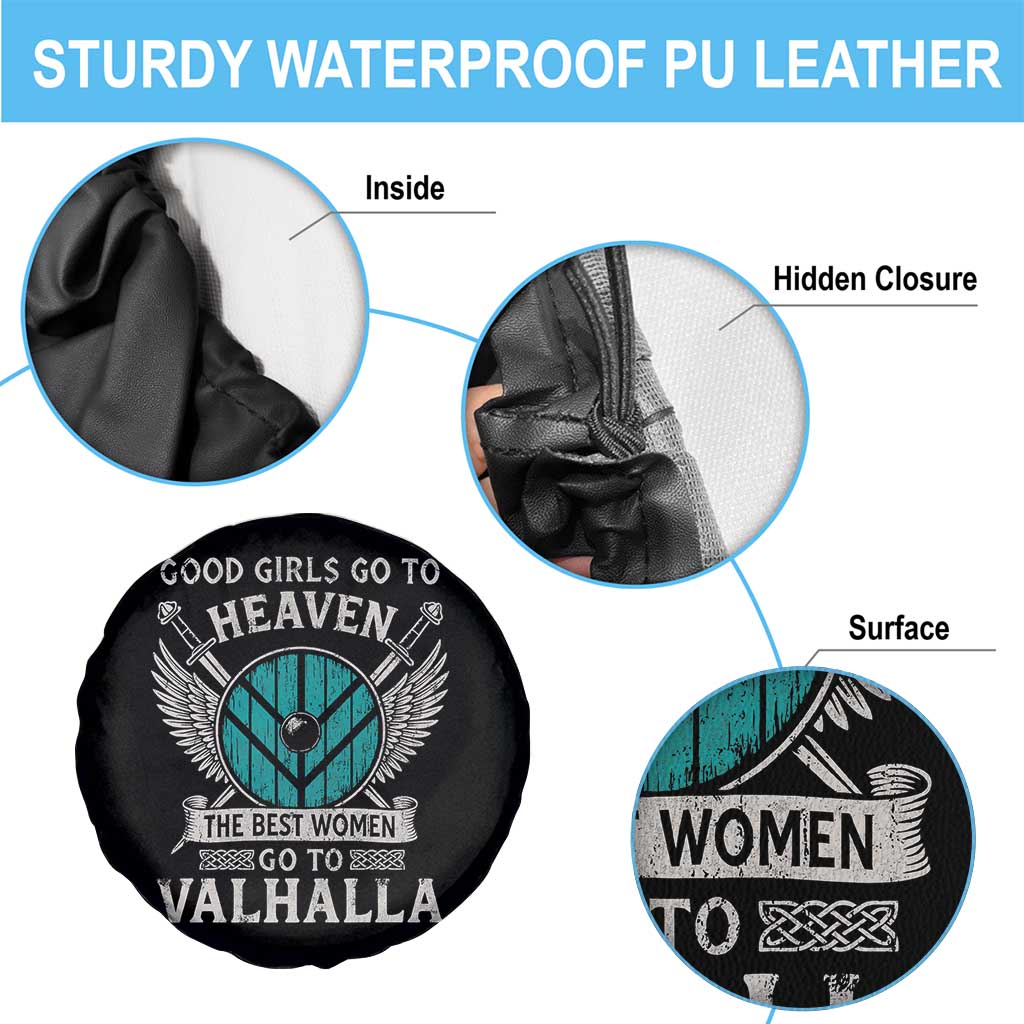 Shieldmaiden Viking Pride Spare Tire Cover Good Girls Go To Heaven The Best Women Go To Valhalla - Wonder Print Shop