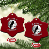 Funny F Caw F Ceramic Ornament When Some Asked Him About Black Crow Moon Gothic - Wonder Print Shop
