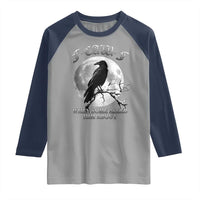 Funny F Caw F Raglan Shirt When Some Asked Him About Black Crow Moon Gothic - Wonder Print Shop