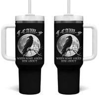 Funny F Caw F Tumbler With Handle When Some Asked Him About Black Crow Moon Gothic - Wonder Print Shop