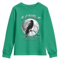 Funny F Caw F Youth Sweatshirt When Some Asked Him About Black Crow Moon Gothic - Wonder Print Shop