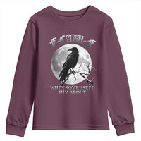 Funny F Caw F Youth Sweatshirt When Some Asked Him About Black Crow Moon Gothic - Wonder Print Shop