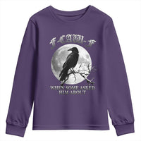 Funny F Caw F Youth Sweatshirt When Some Asked Him About Black Crow Moon Gothic - Wonder Print Shop