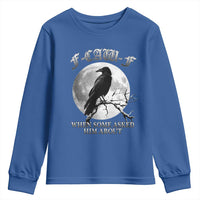 Funny F Caw F Youth Sweatshirt When Some Asked Him About Black Crow Moon Gothic - Wonder Print Shop