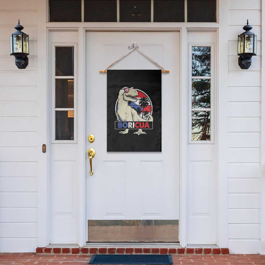 Funny Boricua Dinosaur Dino Puerto Rican Flag Hispanic Heritage Garden Flag - Wonder Print Shop