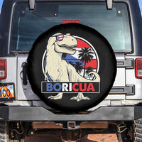 Funny Boricua Dinosaur Dino Puerto Rican Flag Hispanic Heritage Spare Tire Cover - Wonder Print Shop