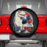 Funny Boricua Dinosaur Dino Puerto Rican Flag Hispanic Heritage Spare Tire Cover - Wonder Print Shop