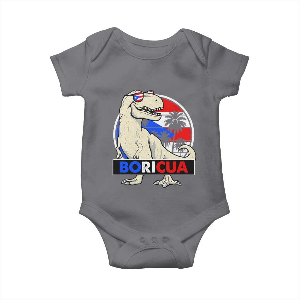 Funny Boricua Dinosaur Dino Puerto Rican Flag Hispanic Heritage Baby Onesie - Wonder Print Shop