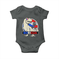 Funny Boricua Dinosaur Dino Puerto Rican Flag Hispanic Heritage Baby Onesie - Wonder Print Shop