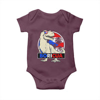 Funny Boricua Dinosaur Dino Puerto Rican Flag Hispanic Heritage Baby Onesie - Wonder Print Shop