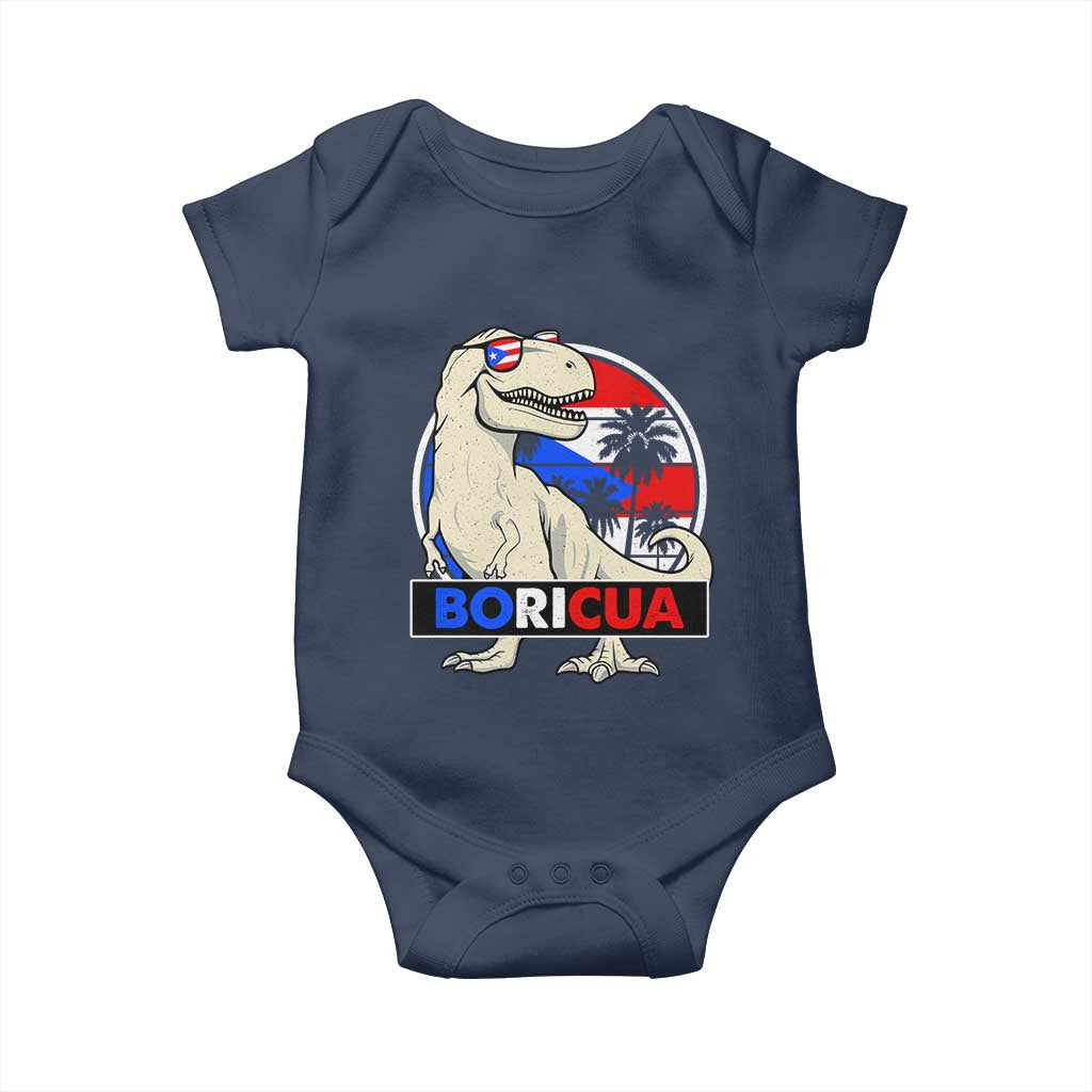 Funny Boricua Dinosaur Dino Puerto Rican Flag Hispanic Heritage Baby Onesie - Wonder Print Shop