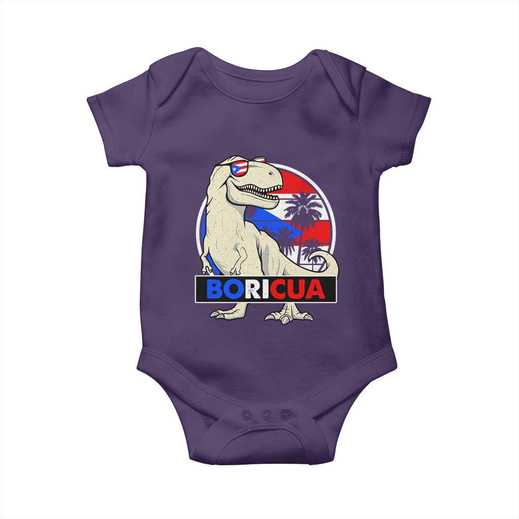 Funny Boricua Dinosaur Dino Puerto Rican Flag Hispanic Heritage Baby Onesie - Wonder Print Shop