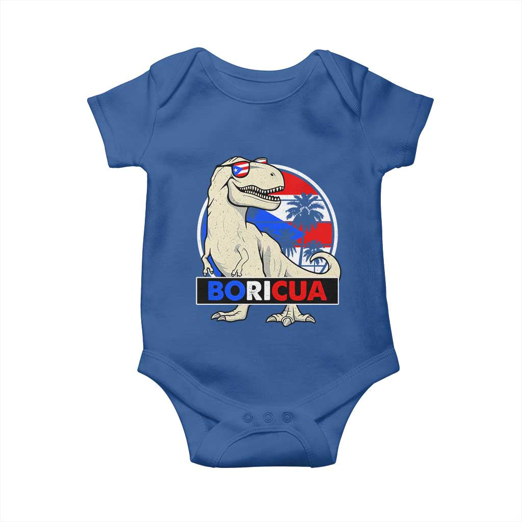 Funny Boricua Dinosaur Dino Puerto Rican Flag Hispanic Heritage Baby Onesie - Wonder Print Shop