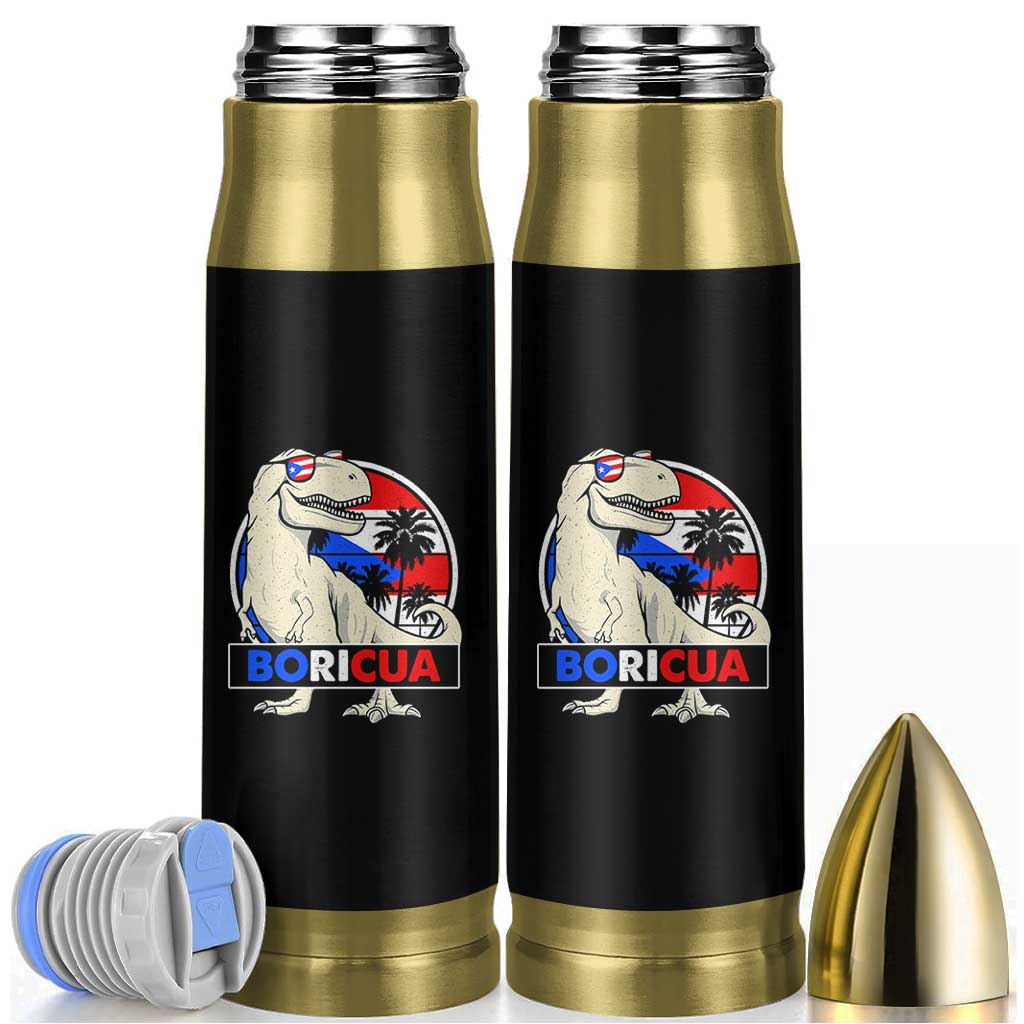 Funny Boricua Dinosaur Dino Puerto Rican Flag Hispanic Heritage Bullet Tumbler - Wonder Print Shop