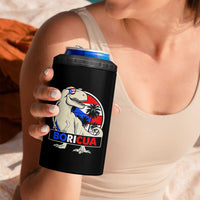 Funny Boricua Dinosaur Dino Puerto Rican Flag Hispanic Heritage 4 in 1 Can Cooler Tumbler - Wonder Print Shop