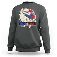 Funny Boricua Dinosaur Dino Puerto Rican Flag Hispanic Heritage Sweatshirt - Wonder Print Shop