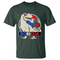 Funny Boricua Dinosaur Dino Puerto Rican Flag Hispanic Heritage T Shirt - Wonder Print Shop