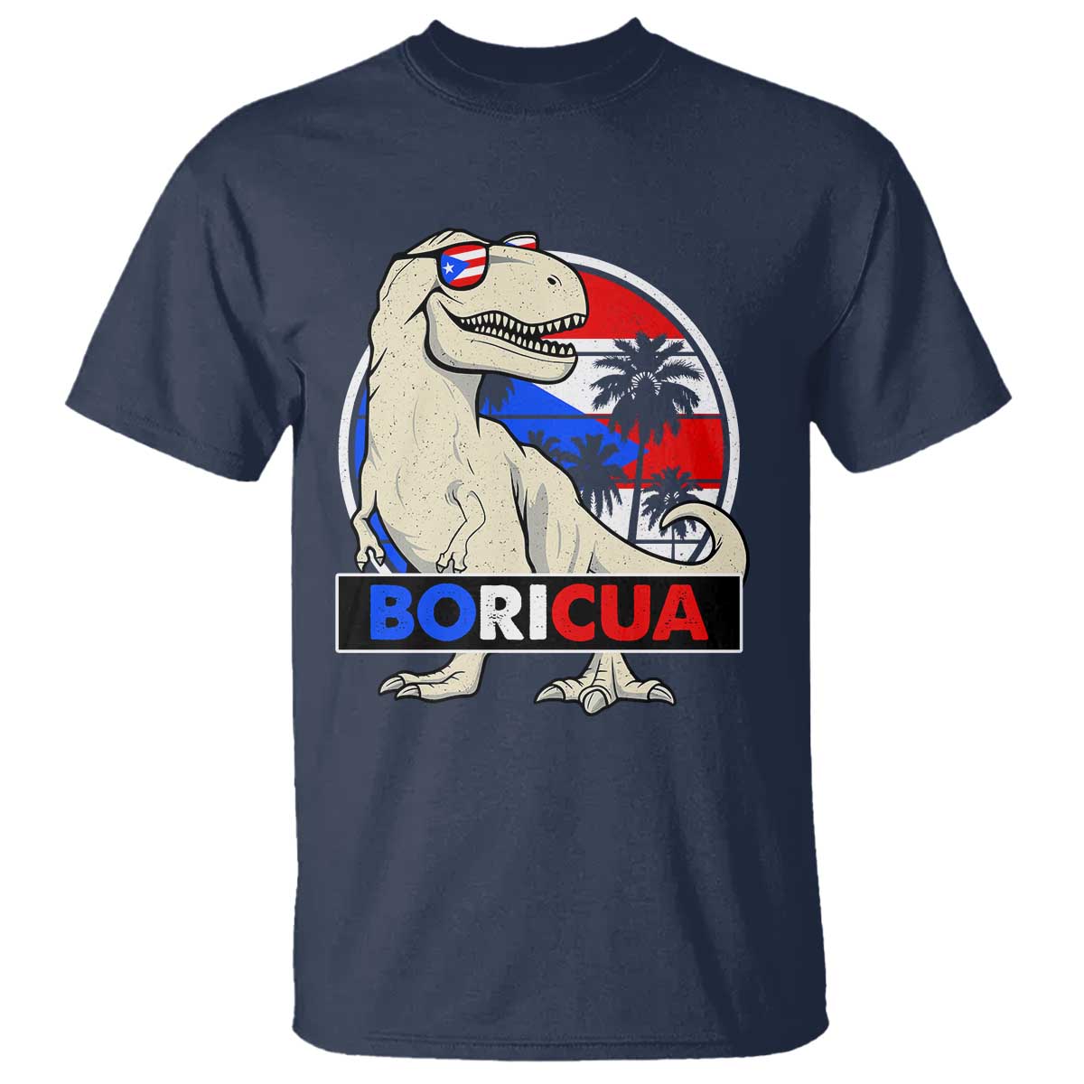 Funny Boricua Dinosaur Dino Puerto Rican Flag Hispanic Heritage T Shirt - Wonder Print Shop