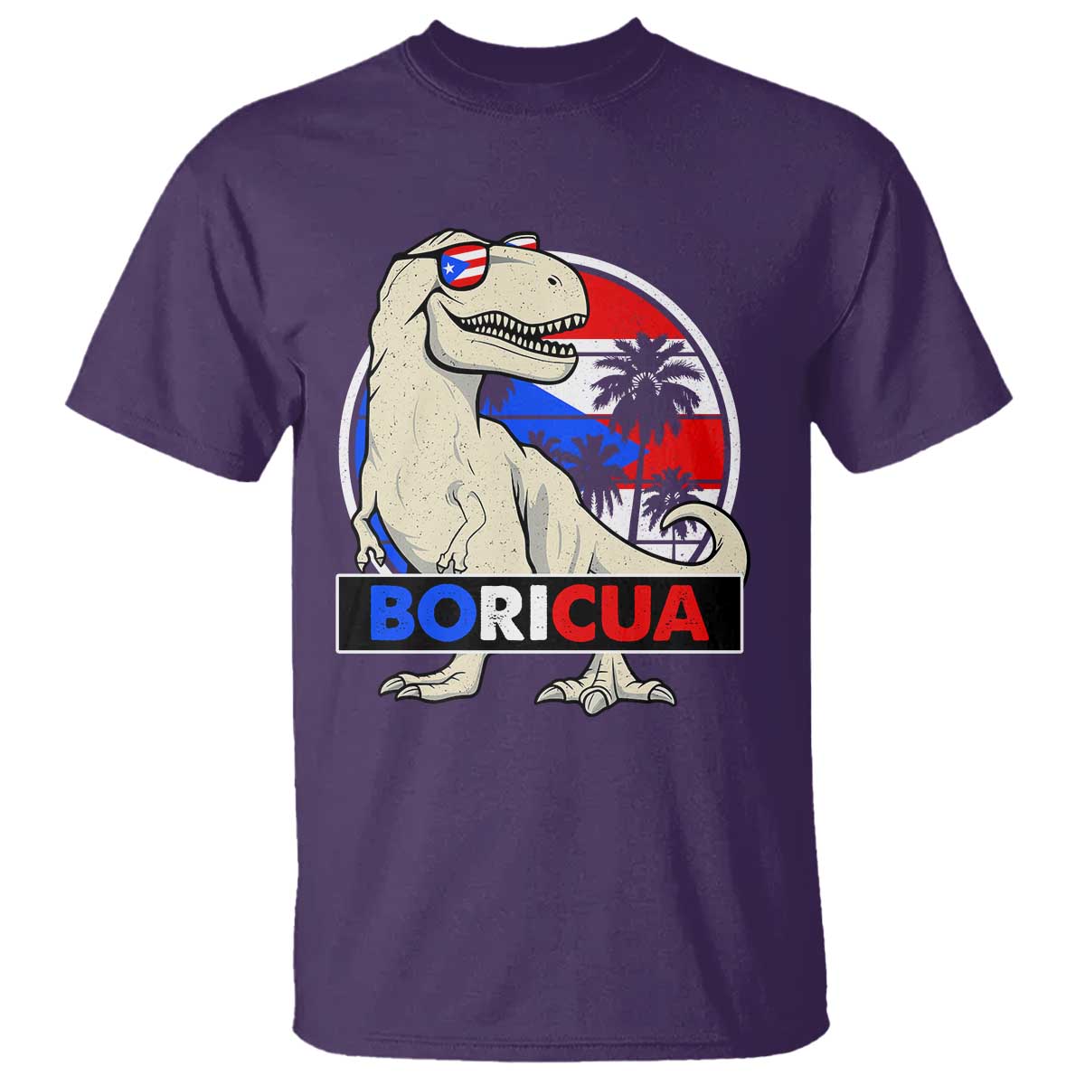 Funny Boricua Dinosaur Dino Puerto Rican Flag Hispanic Heritage T Shirt - Wonder Print Shop