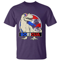 Funny Boricua Dinosaur Dino Puerto Rican Flag Hispanic Heritage T Shirt - Wonder Print Shop