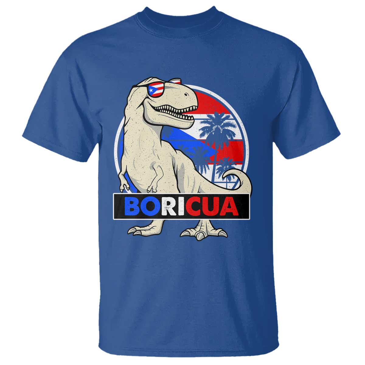 Funny Boricua Dinosaur Dino Puerto Rican Flag Hispanic Heritage T Shirt - Wonder Print Shop