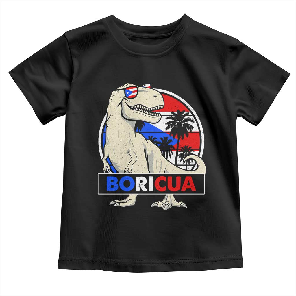 Funny Boricua Dinosaur Dino Puerto Rican Flag Hispanic Heritage Toddler T Shirt - Wonder Print Shop