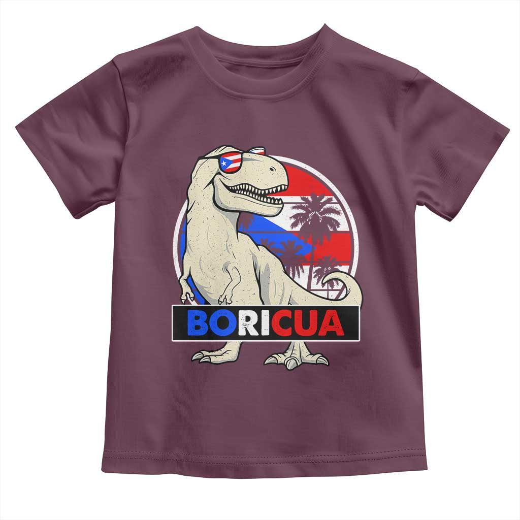 Funny Boricua Dinosaur Dino Puerto Rican Flag Hispanic Heritage Toddler T Shirt - Wonder Print Shop